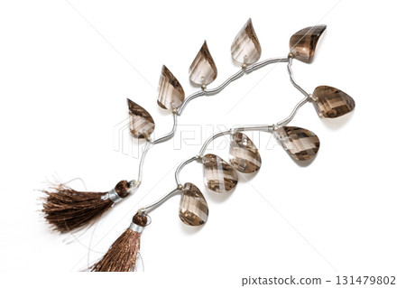 Smoky Quartz Faceted Briolette Beads 131479802