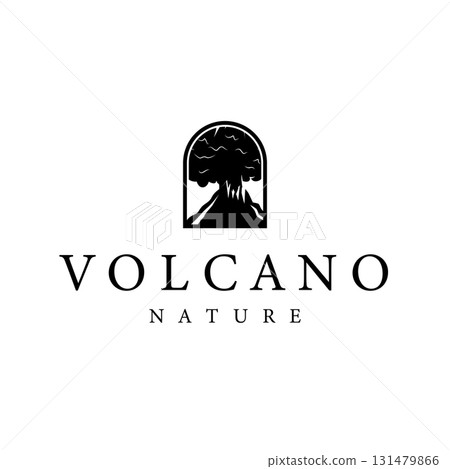 volcano logo black silhouette simple mountains nature illustration template symbol volcano logo black silhouette simple mountains nature illustration template symbol 131479866