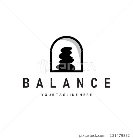 stone logo design natural river rock with symbol of balance relaxation and tranquility icon template design stone logo design natural river rock with symbol of balance relaxation and tranquility icon template design 131479882