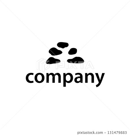 stone logo design natural river rock with symbol of balance relaxation and tranquility icon template design 131479883