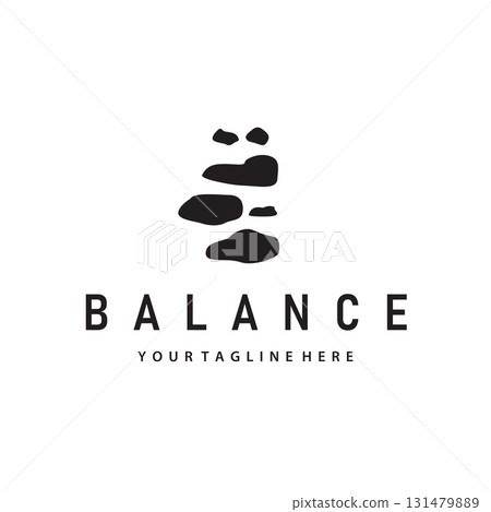 stone logo design natural river rock with symbol of balance relaxation and tranquility icon template design stone logo design natural river rock with symbol of balance relaxation and tranquility icon template design 131479889