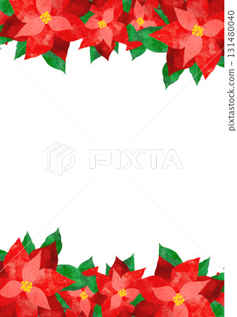 一品紅的水彩插圖 131480040