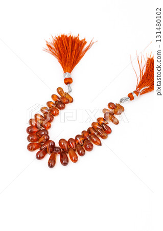 Hessonite Garnet Faceted Briolette Beads 131480102