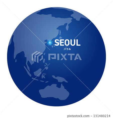 World map showing the location of Seoul 131480214