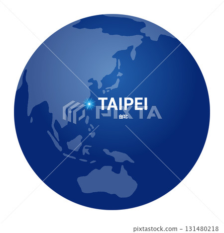 A globe showing Taipei's location on a world map A globe showing Taipei's location on a world map 131480218