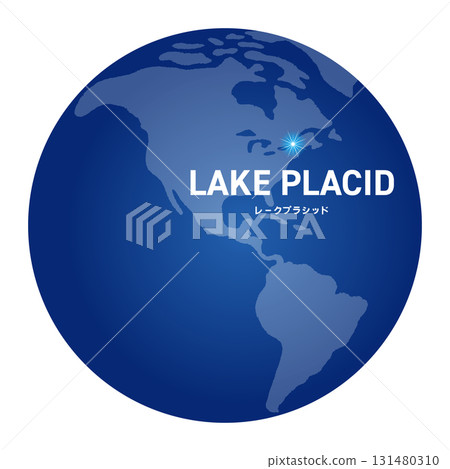 A world map showing the location of Lake Placid on a globe A world map showing the location of Lake Placid on a globe 131480310