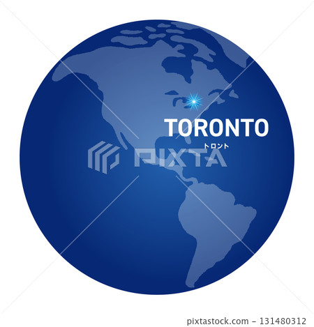 World map with globe showing Toronto's location 131480312