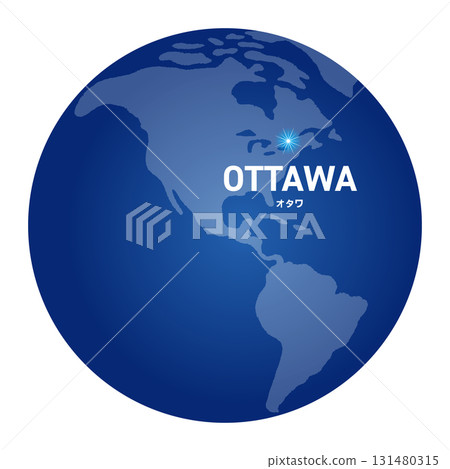 世界地圖顯示渥太華的位置 131480315