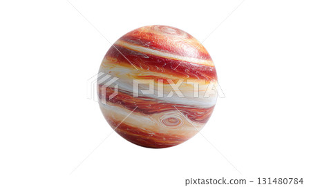 透明背景上類似木星的條紋行星的 3D 插圖(png) 透明背景上類似木星的條紋行星的 3D 插圖(png) 131480784
