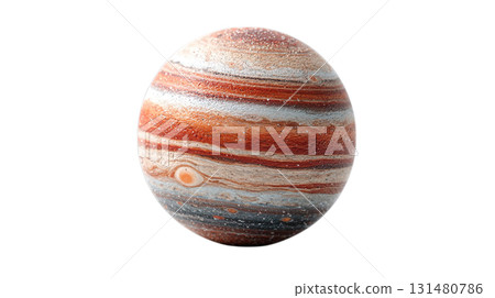 透明背景上類似木星的條紋行星的 3D 插圖（png） 131480786