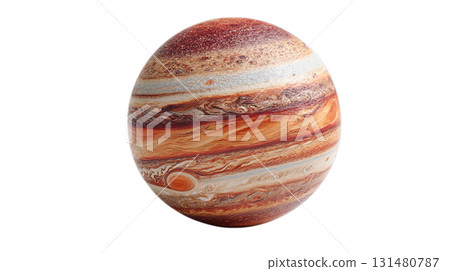 透明背景上類似木星的條紋行星的 3D 插圖(png) 透明背景上類似木星的條紋行星的 3D 插圖(png) 131480787