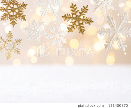 A fantastic winter landscape with snowflakes and soft bokeh light A fantastic winter landscape with snowflakes and soft bokeh light 131480870