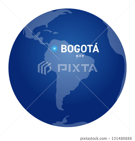 世界地圖與地球顯示波哥大的位置 131480888