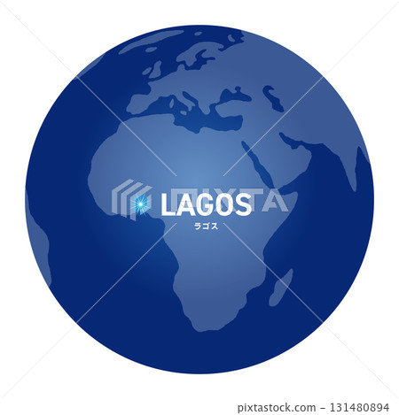 World map with globe showing location of Lagos World map with globe showing location of Lagos 131480894