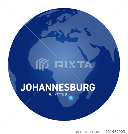 世界地圖上有地球儀,顯示約翰尼斯堡的位置 世界地圖上有地球儀,顯示約翰尼斯堡的位置 131480905