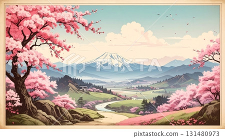 Vintage Postcard of Mount Fuji 131480973