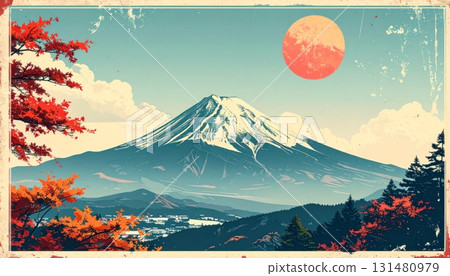 Vintage Postcard of Mount Fuji Vintage Postcard of Mount Fuji 131480979