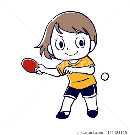Illustration of playing table tennis 131481119