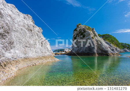 Scenery of Jodogahama Beach, calm sea, spectacular view of Sanriku 131481270