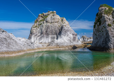 Scenery of Jodogahama Beach, calm sea, spectacular view of Sanriku Scenery of Jodogahama Beach, calm sea, spectacular view of Sanriku 131481272