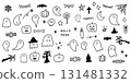 萬聖節手繪插畫素材向量集黑色 131481332