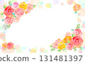 華麗的玫瑰背景素材水彩插圖 131481397