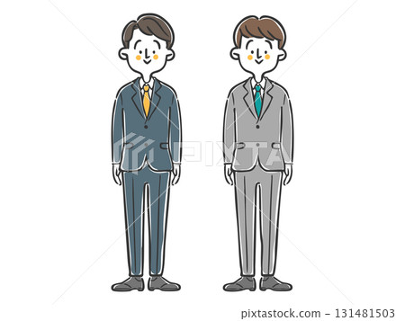 Male office worker full body vector Male office worker full body vector 131481503