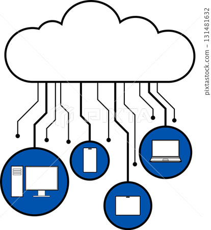 Cloud storage and computing AI technology concept design. illustration graphic transparent background.  131481632