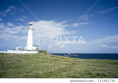 Shiriyasaki Lighthouse on a clear autumn day, Higashidori Village, Aomori Prefecture, late September 131481730