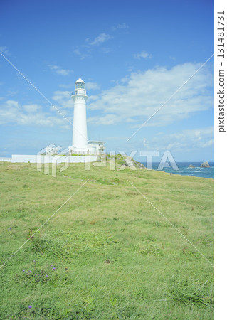 Shiriyasaki Lighthouse on a clear autumn day, Higashidori Village, Aomori Prefecture, late September 131481731