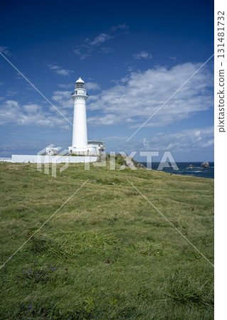 Shiriyasaki Lighthouse on a clear autumn day, Higashidori Village, Aomori Prefecture, late September Shiriyasaki Lighthouse on a clear autumn day, Higashidori Village, Aomori Prefecture, late September 131481732