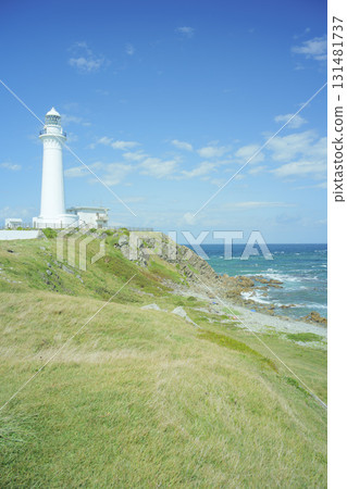 Shiriyasaki Lighthouse on a clear autumn day, Higashidori Village, Aomori Prefecture, late September 131481737