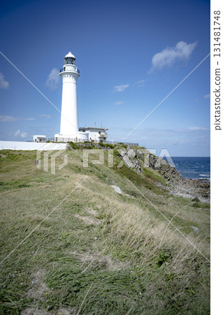 Shiriyasaki Lighthouse on a clear autumn day, Higashidori Village, Aomori Prefecture, late September 131481748