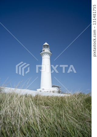 Shiriyasaki Lighthouse on a clear autumn day, Higashidori Village, Aomori Prefecture, late September 131481755