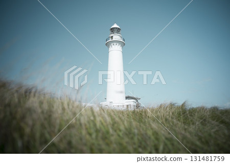 Shiriyasaki Lighthouse on a clear autumn day, Higashidori Village, Aomori Prefecture, late September 131481759