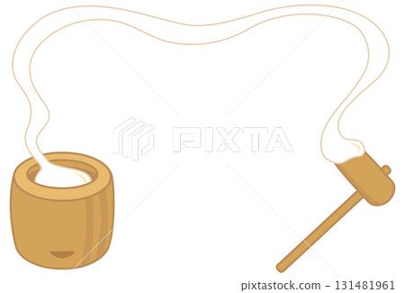 Frame illustration of stretching rice cake 131481961