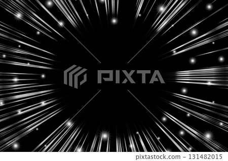 An illustration of white concentrated lines and sparkles with a sense of speed on a black background An illustration of white concentrated lines and sparkles with a sense of speed on a black background 131482015