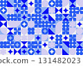 Modern geometric pattern in blue and purple 131482023