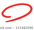 Hand-drawn horizontal red circle (vector) 131482046
