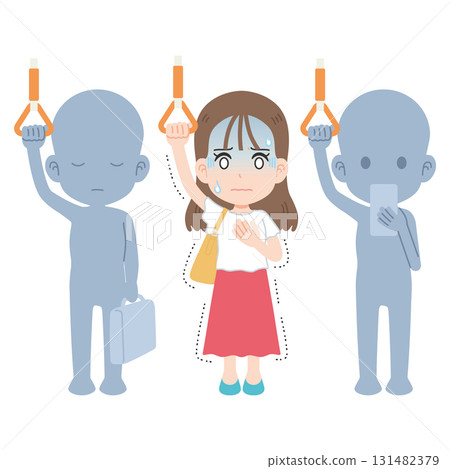 火車上一名患有恐慌症的女子 131482379