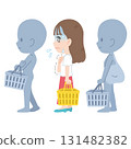 Woman with panic disorder shopping 131482382