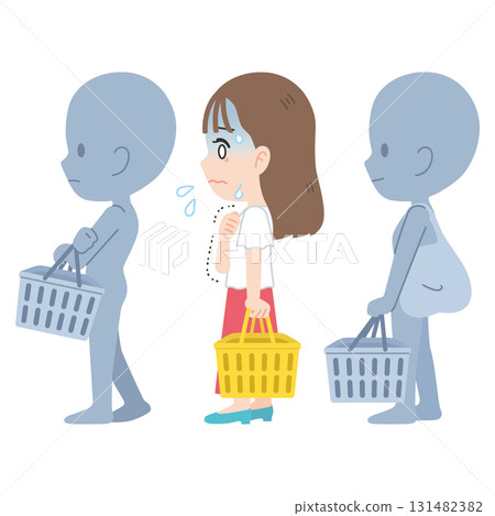 患有恐慌症的女性在購物 131482382