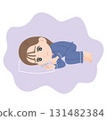 Woman lying down and crying, whole body 131482384
