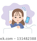 Woman waking up in the middle of the night, upper body 131482388