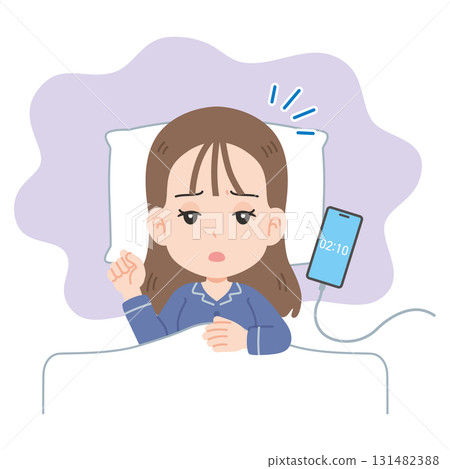 Woman waking up in the middle of the night, upper body 131482388