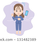Woman waking up in the middle of the night, whole body 131482389