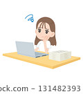 A woman who can not concentrate on work 131482393