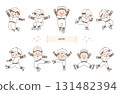 Jumping baseball boy set 131482394
