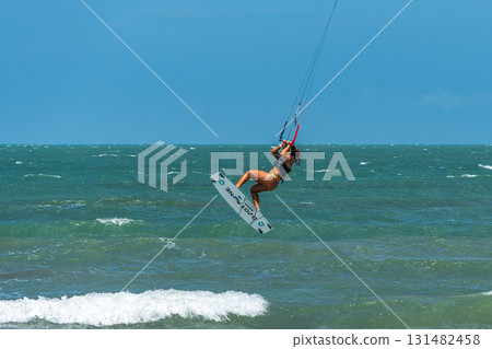 Leisure and kitesurf at Canoa Quebrada beach. Aracati, Ceara in Leisure and kitesurf at Canoa Quebrada beach. Aracati, Ceara in 131482458