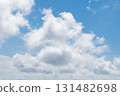 Beautiful blue sky with floating clouds 131482698